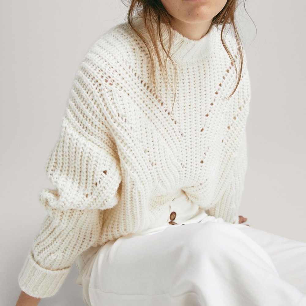 Massimo Dutti White Sweater